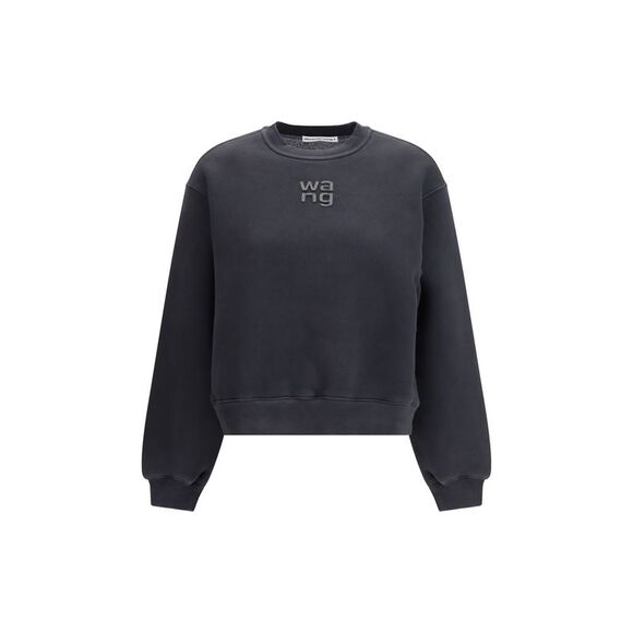 Alexander Wang Women Crystal Hotfix Logo Sweatshirt